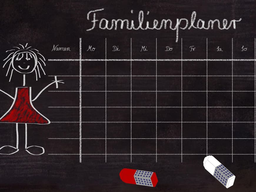 Ein Familienkalender erleichtern das Zusammenleben mit Kindern ernorm