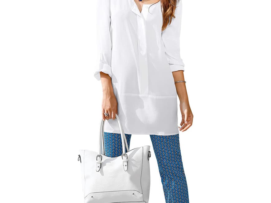 Weiße Longbluse