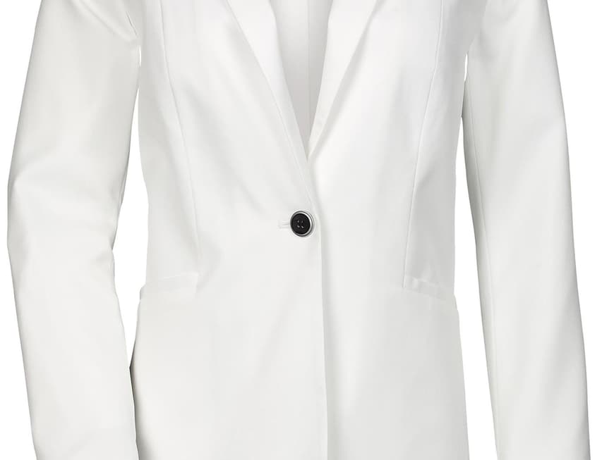 Mit einem weißen Blazer lässt sich das Kleid kombinieren