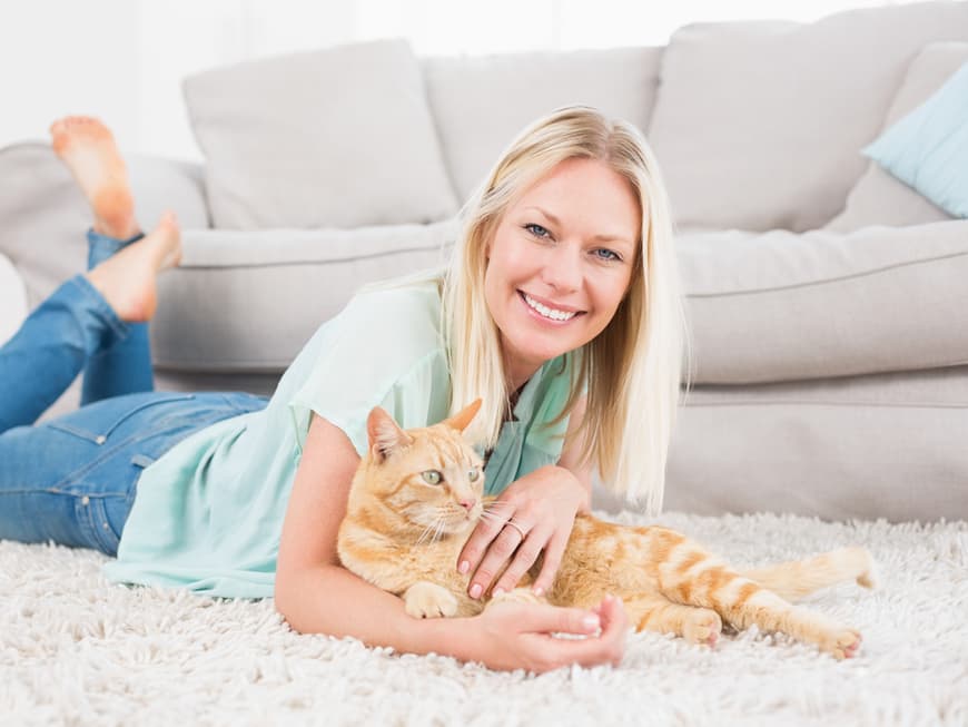 Das Fell des Stubentigers ist sooo kuschelig. Das fühlt sich toll an! Und im Nu setzt das Streicheln bei Frauchen Glückshormone frei.