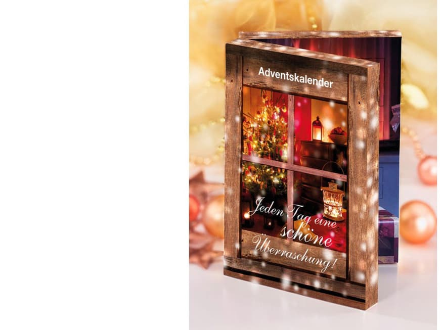 Wer’s funkelnd mag, muss nicht bis zum Fest warten: Der Adventskalender von Alba Moda überrascht mit einem tollen Schmuck-Set bestehend aus einer Kette, einem Armband sowie 22 Schmuckelemente wie echten Farbsteinen und vielem mehr. Von Alba Moda, ca. 10 €