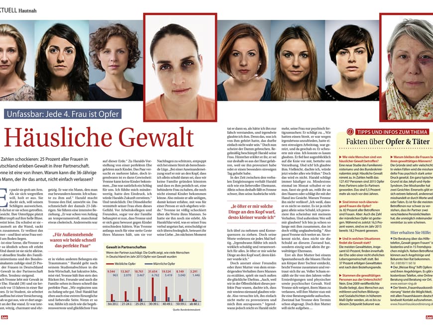 25 % aller Frauen erleben häusliche Gewalt