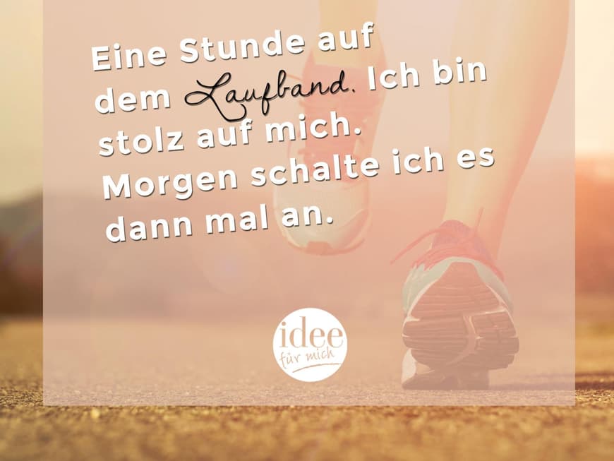 Eine Stunde auf dem Laufband, ich bin stolz auf mich. Morgen schalte ich es dann mal an.