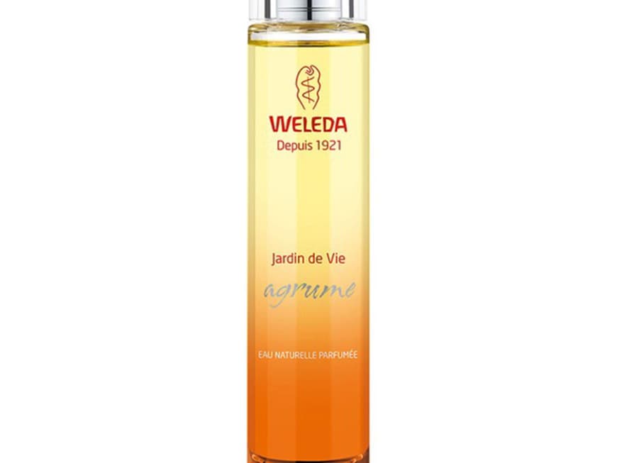 Pure Lebensfreude: Ein frischer Duft mit dem fruchtigen Aroma von Grabefruit und Mandarine. Weleda Jardin de Vie, ca. 19,99 €