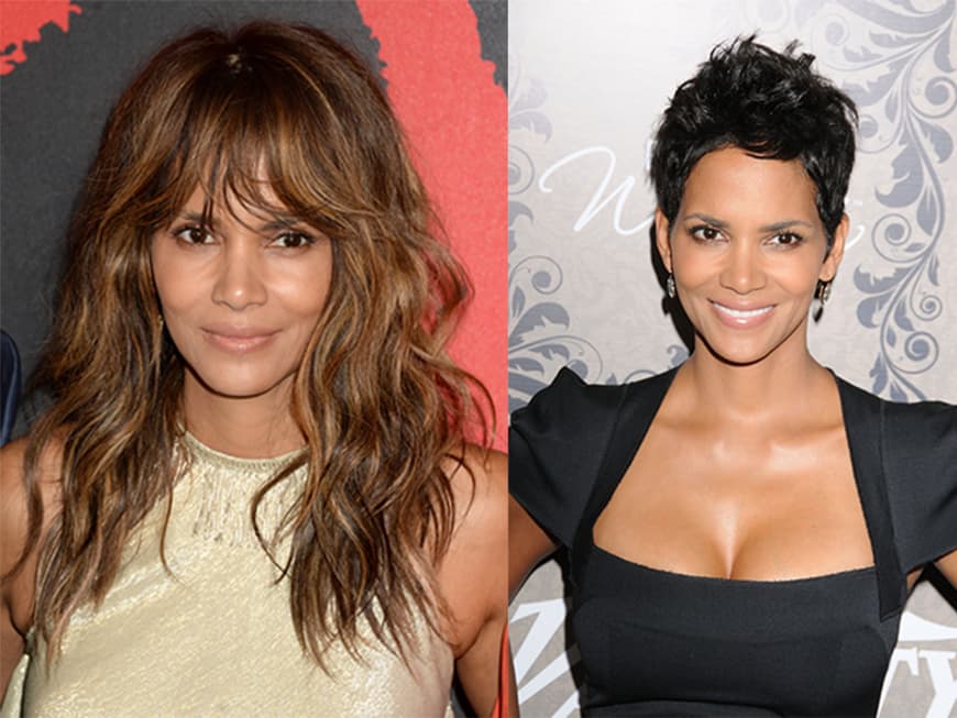 Halle Berry mit langen und kurzen Haaren