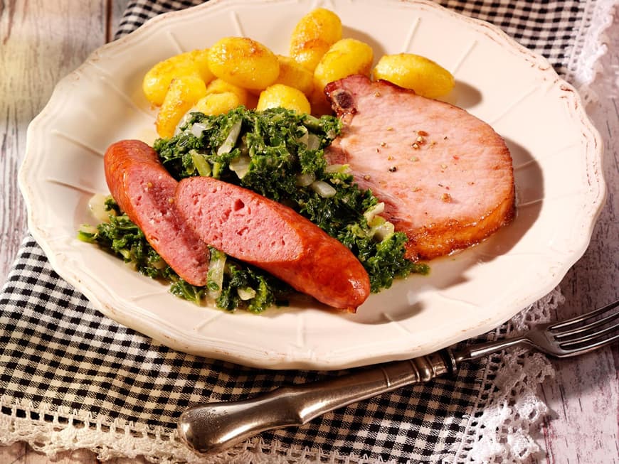 Rezept für Grünkohl mit Kartoffeln
