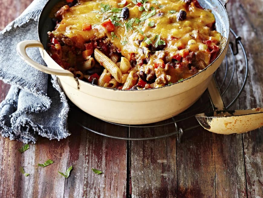 Nudel-Rezept Nudelauflauf à la Chili con Carne