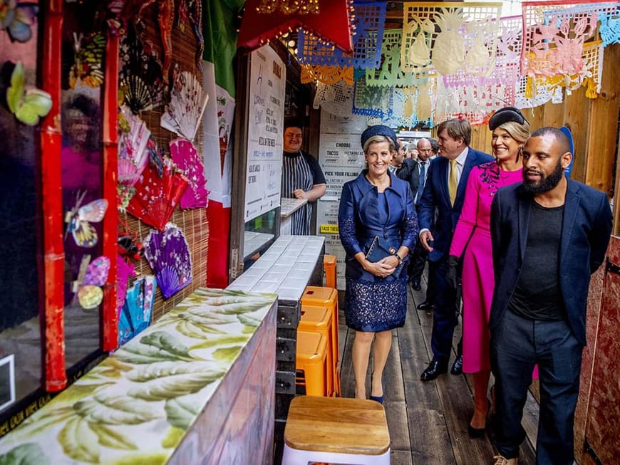 Das niederländische Königspaar in Brixton