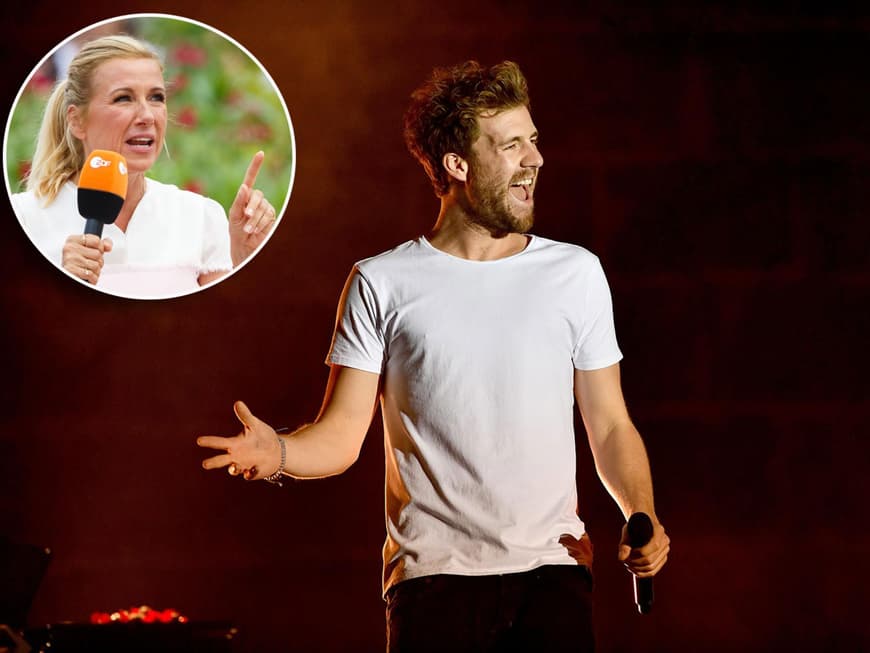 Ärger im ZDF-Fernsehgarten: Luke Mockridge benahm sich daneben, Andrea Kiewel machte ihrem Ärger Luft.